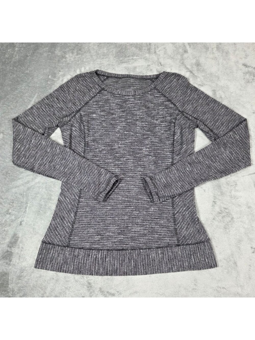 Lululemon Race Your Pace Long Sleeve Base Layer Top Womens 10 Coco Pique Black